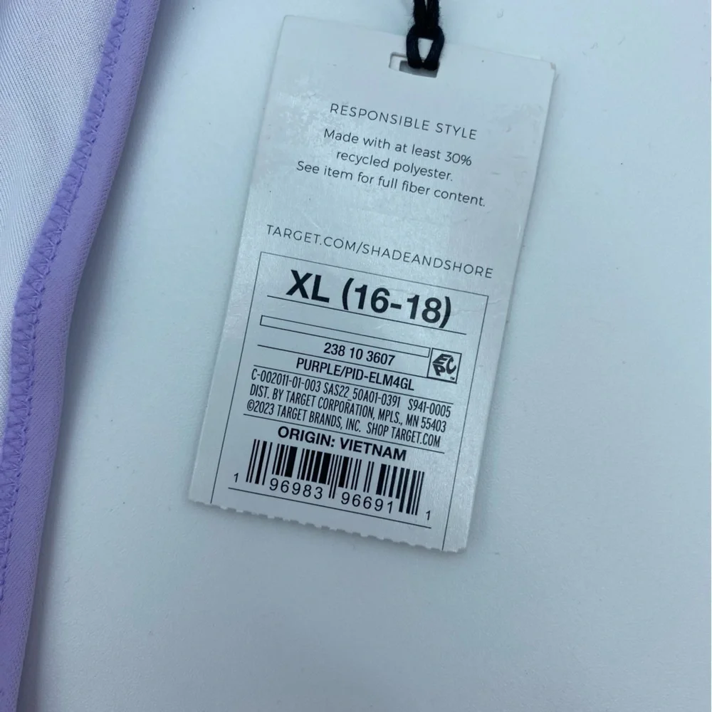Shade & Shore XL (16-18) Purple High Leg Extra Cheeky Bikini‎ Swim Bottom NWT